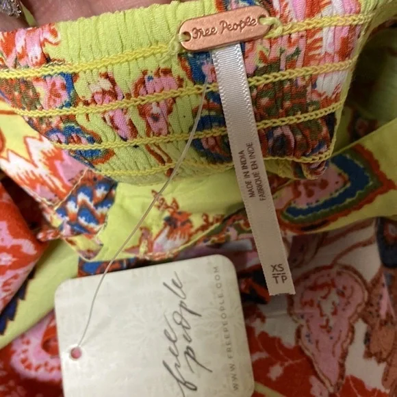 Free People | Bali Citrus Skies Jumpsuit In Lime Green Size XS - Picture 6 of 6